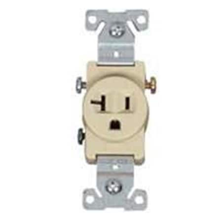 Serverusa Straight Blade Receptacle, 5-20R, 20 A, 125V AC, 2 Pole, 3 Wire, Flush Mount, Grounded SE806624